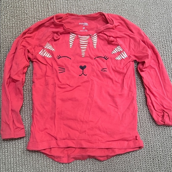 Carter's Other - Carter's Red Cat Face Long Sleeve Tee